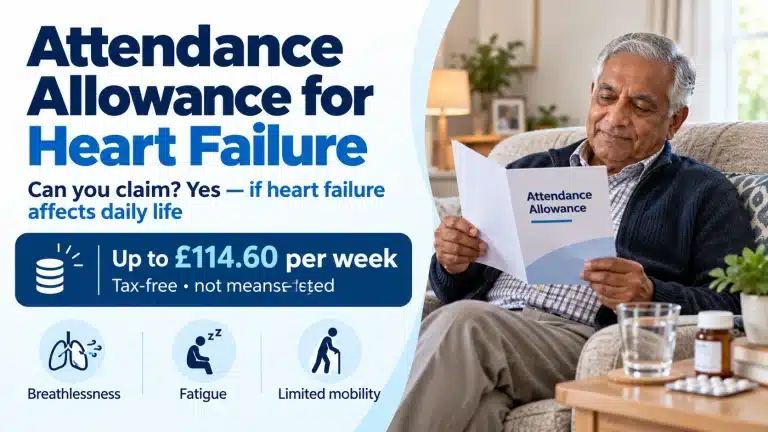 Attendance Allowance for heart failure — eligibility guide showing who can claim for heart conditions