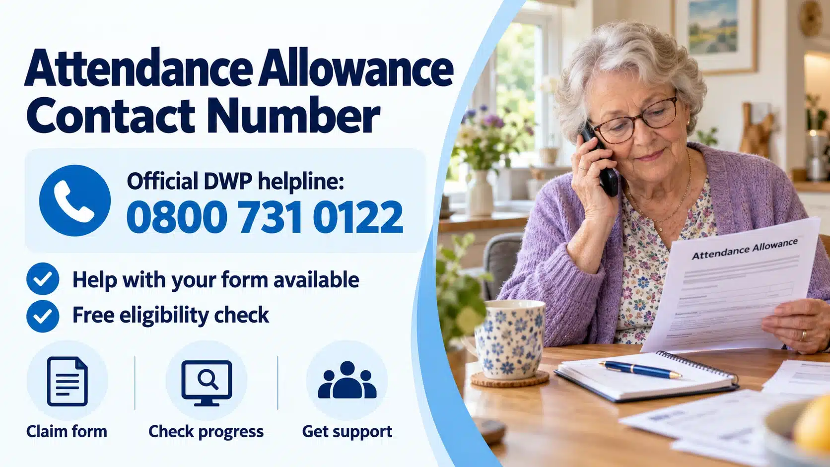 Attendance Allowance contact number and help with your application from registered Occupational Therapists