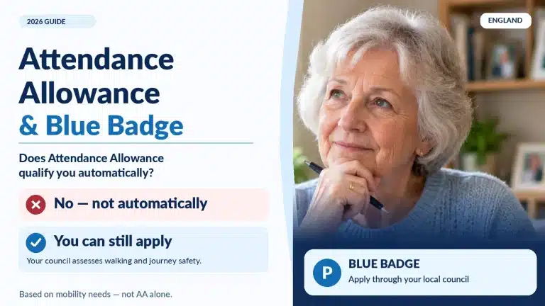 Blue Badge parking scheme and Attendance Allowance explained